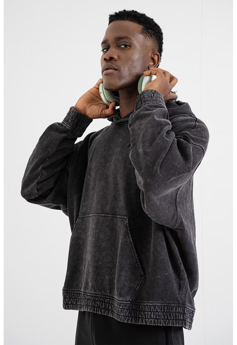 Puma Hanorac lejer din bumbac cu aspect decolorat Future - Negru stins