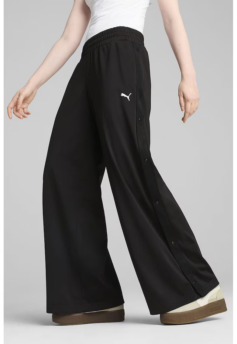 Puma Pantaloni cu croiala ampla si garnituri laterale cu capse ESS - Negru