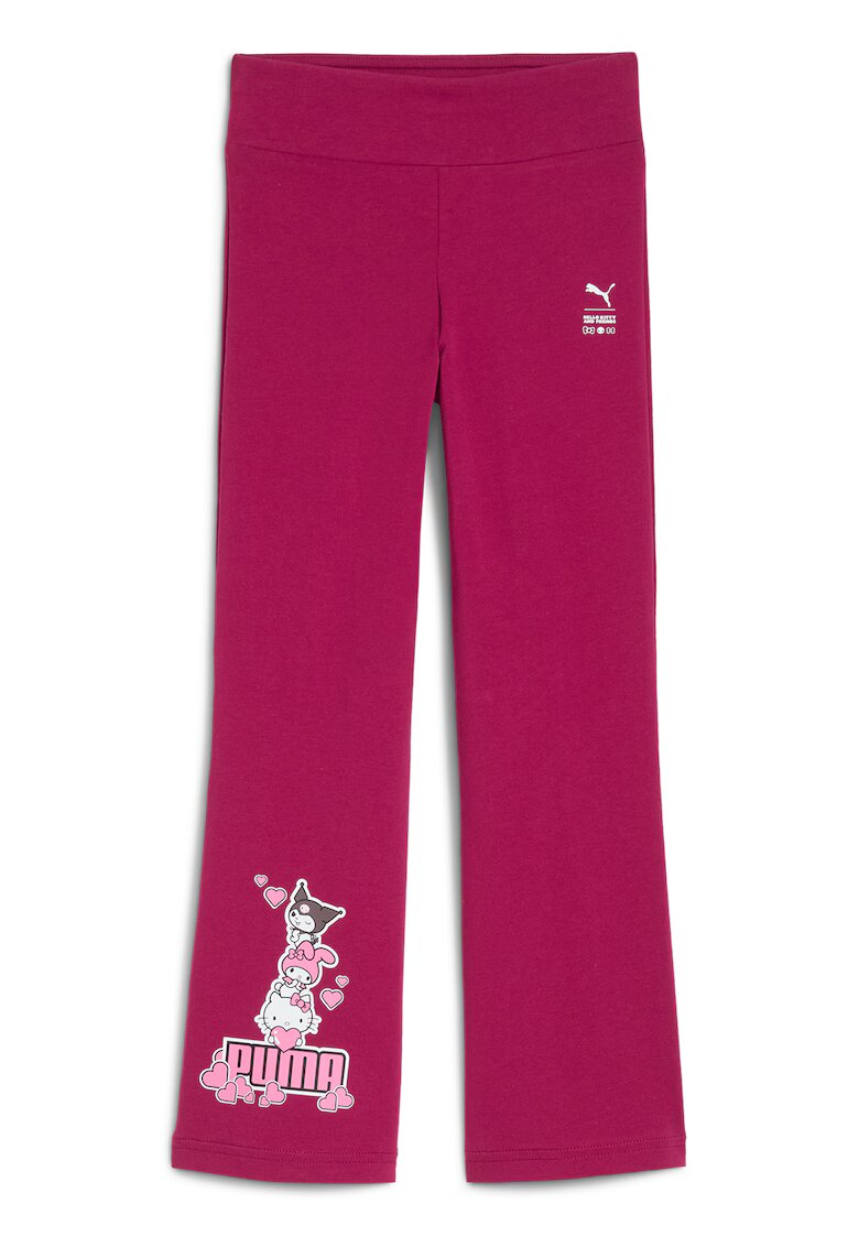 Puma Pantaloni cu croiala ampla si imprimeu Hello Kitty - Roz zmeuriu/Roz pastel/Alb murdar
