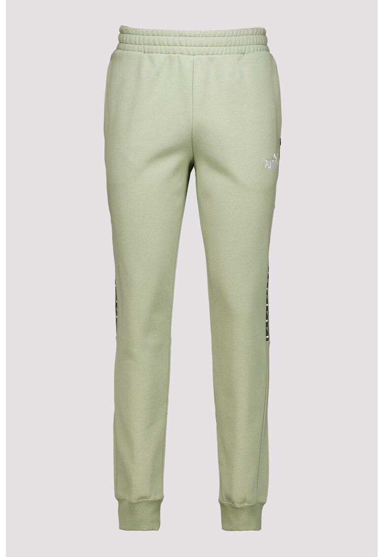 Puma Pantaloni de trening conici cu benzi logo laterale - Kaki inchis/Verde sparanghel