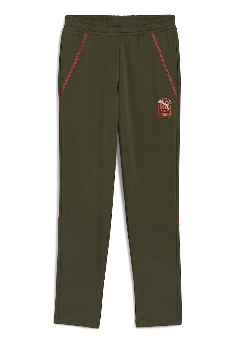 Puma Pantaloni de trening cu buzunare laterale si logo - Kaki