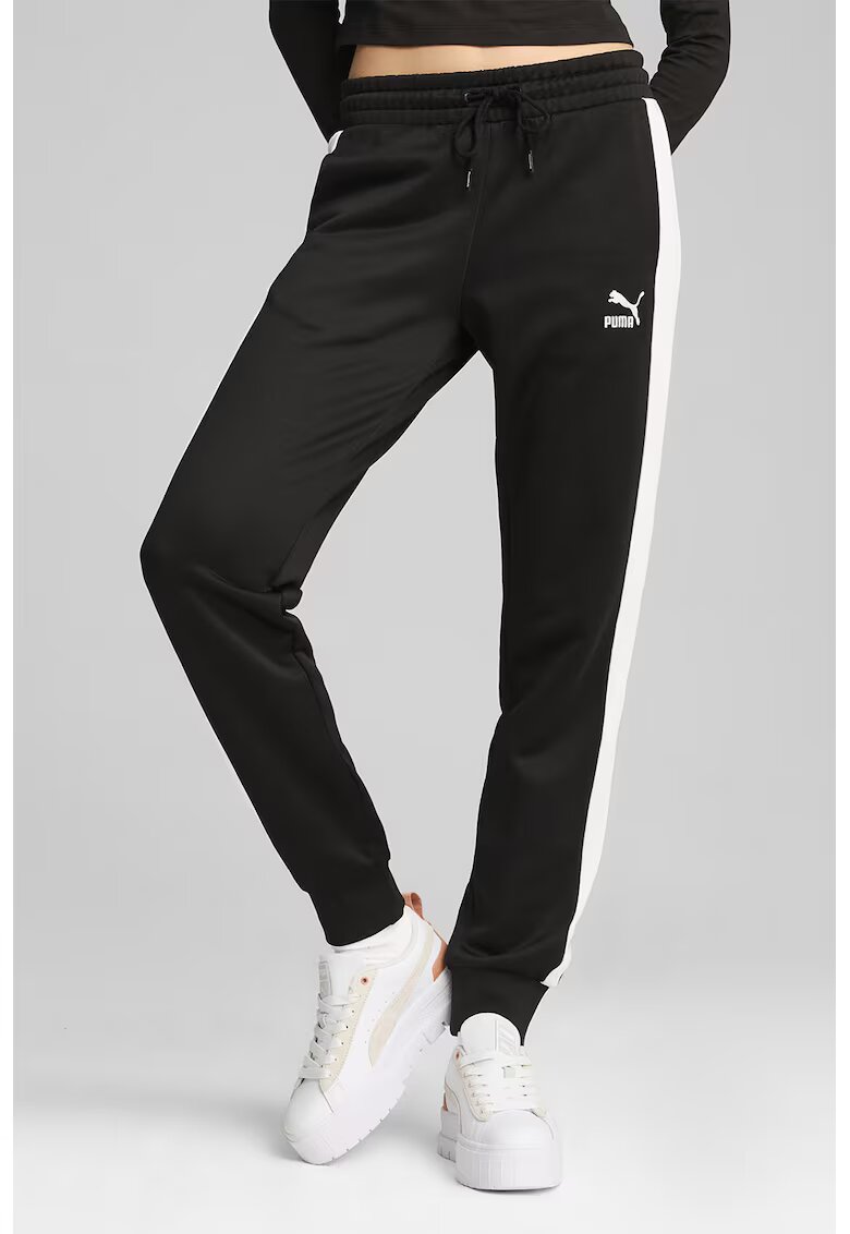 Puma Pantaloni de trening cu snur Iconic - Negru/Alb optic