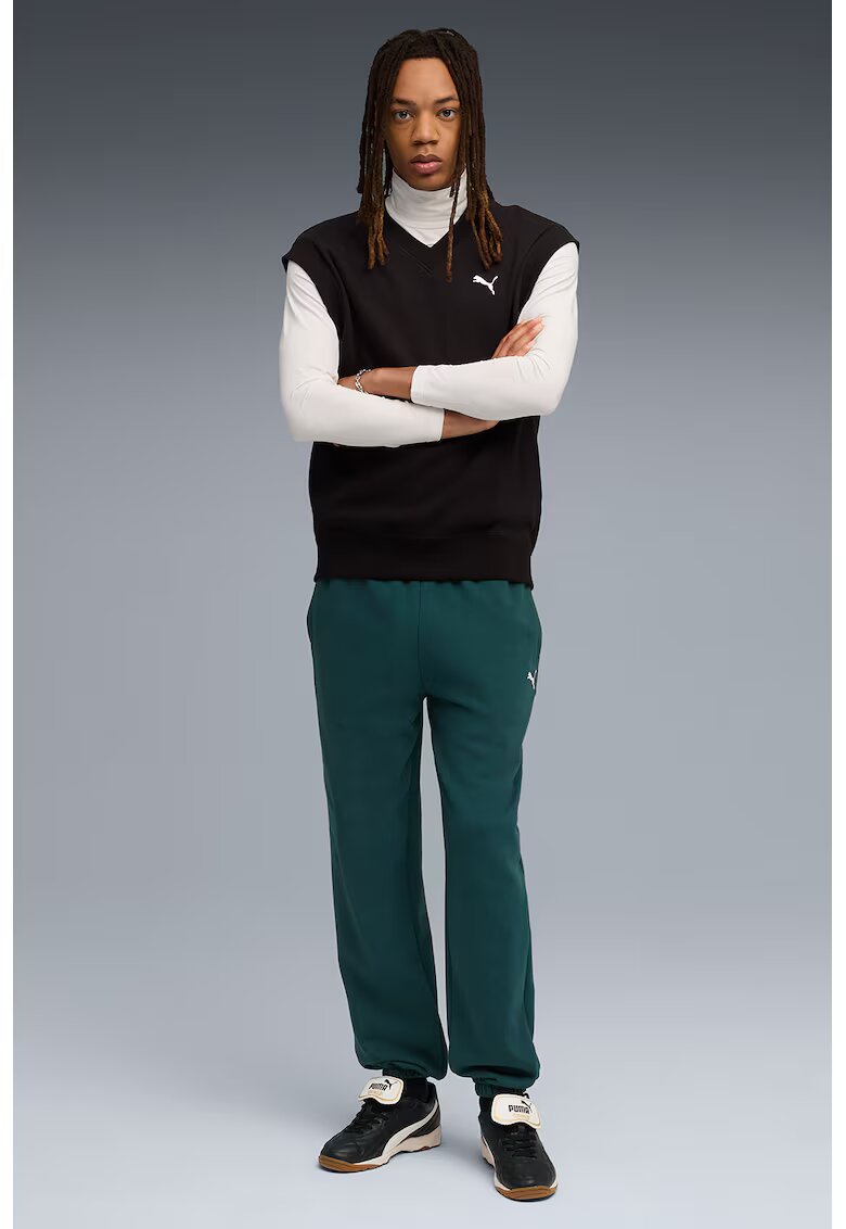 Puma Pantaloni de trening din bumbac cu croiala relaxed-fit - Verde aquamarin