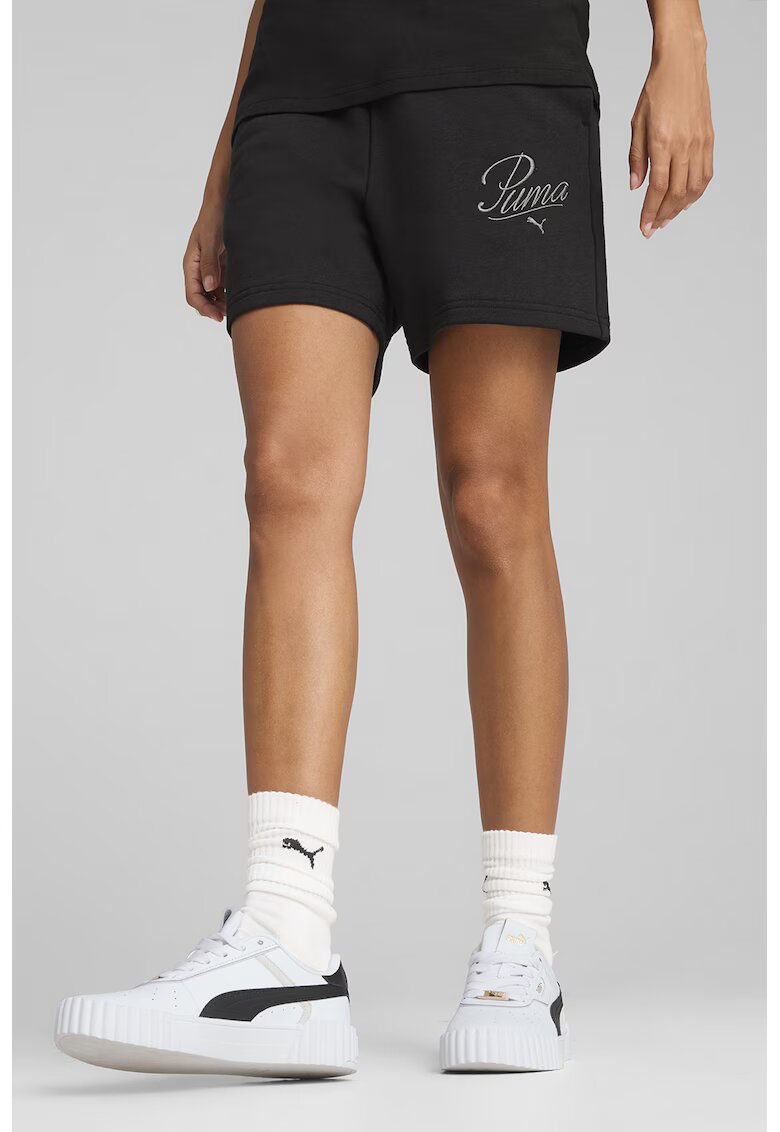 Puma Pantaloni scurti cu broderie logo - Negru