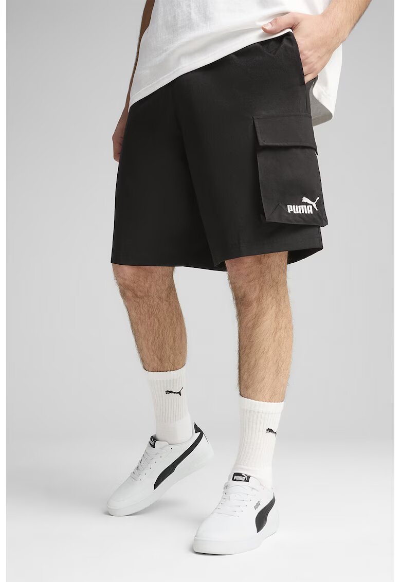 Puma Pantaloni scurti cu buzunare si logo - Negru