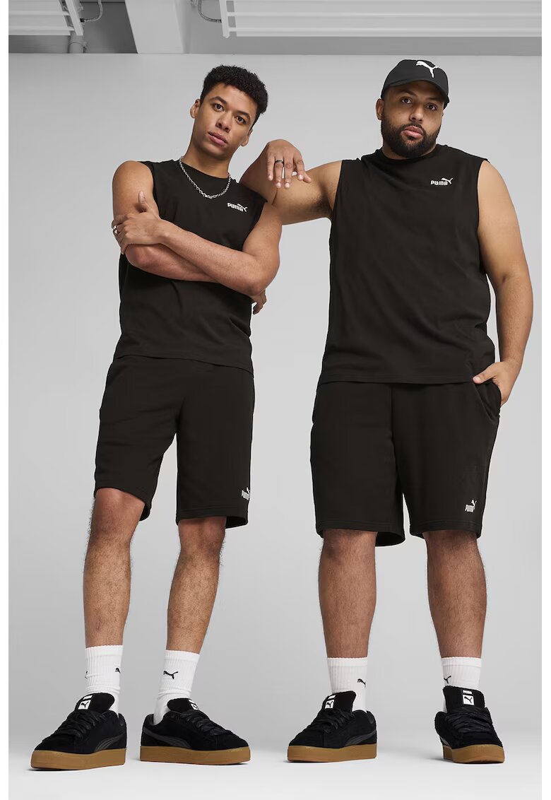 Puma Pantaloni scurti cu logo si snur interior - Negru