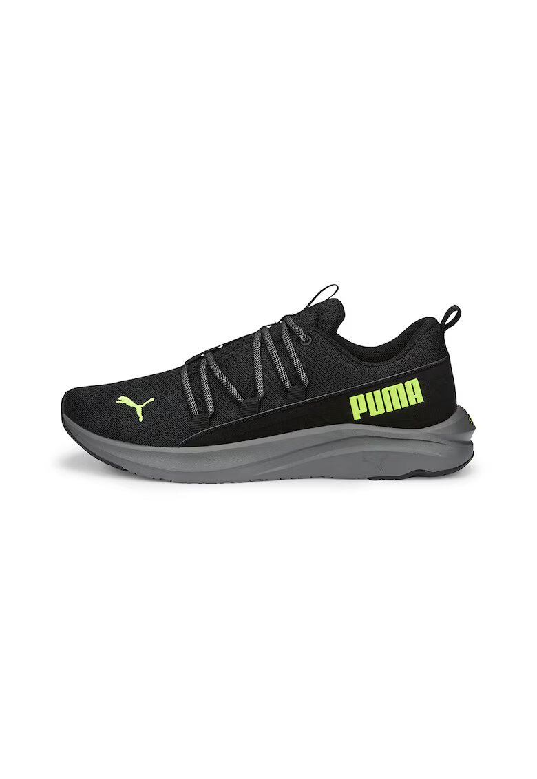 Puma Pantofi cu logo contrastant pentru alergare Softride One4all - Negru/Verde neon