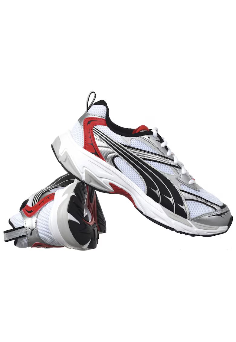 Puma Pantofi sport barbati Morphic - material textil - siret - talpa de cauciuc ALB - Alb | Negru