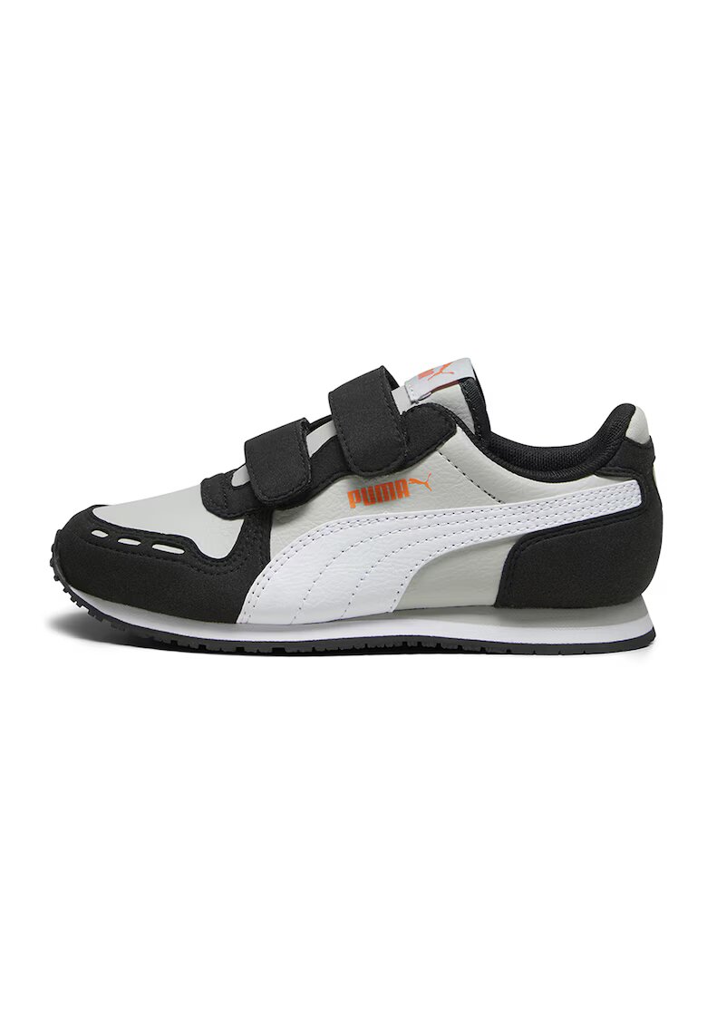 Puma Pantofi sport Cabana Racer SL 20 de piele ecologica cu inchidere velcro - Negru/Gri deschis/Alb murdar