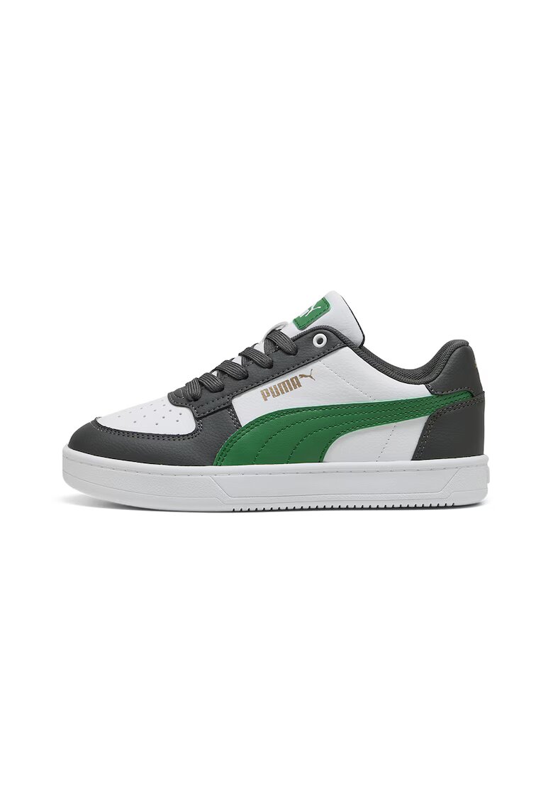 Puma Pantofi sport Caven 2.0 de piele ecologica - Alb/Verde/Gri antracit