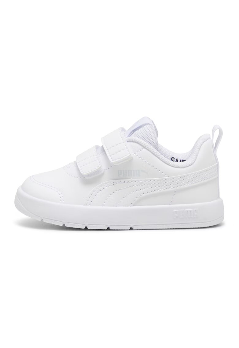 Puma Pantofi sport Courtflex V3 din piele ecologica cu velcro - Alb