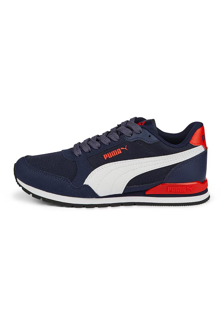 Puma Pantofi sport cu insertii textile ST Runner V3 - Rosu/Alb/Bleumarin