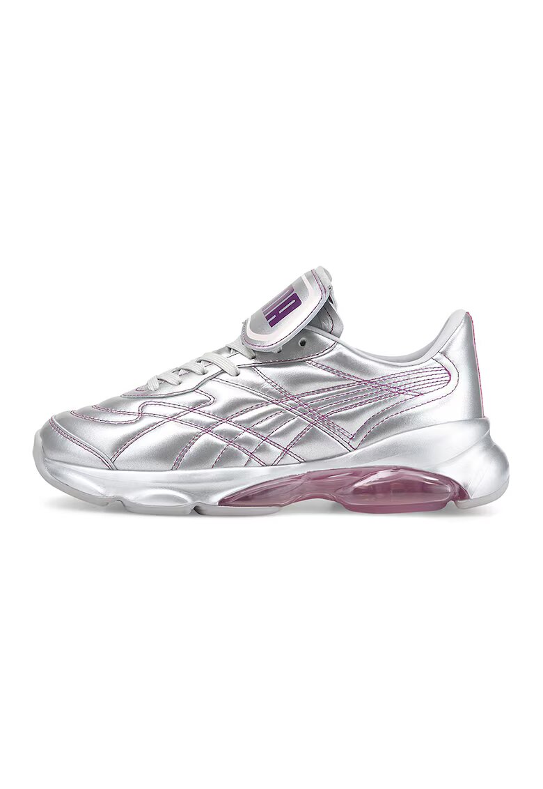Puma Pantofi sport de piele cu aspect metalizat Dome King - Ametist/Argintiu