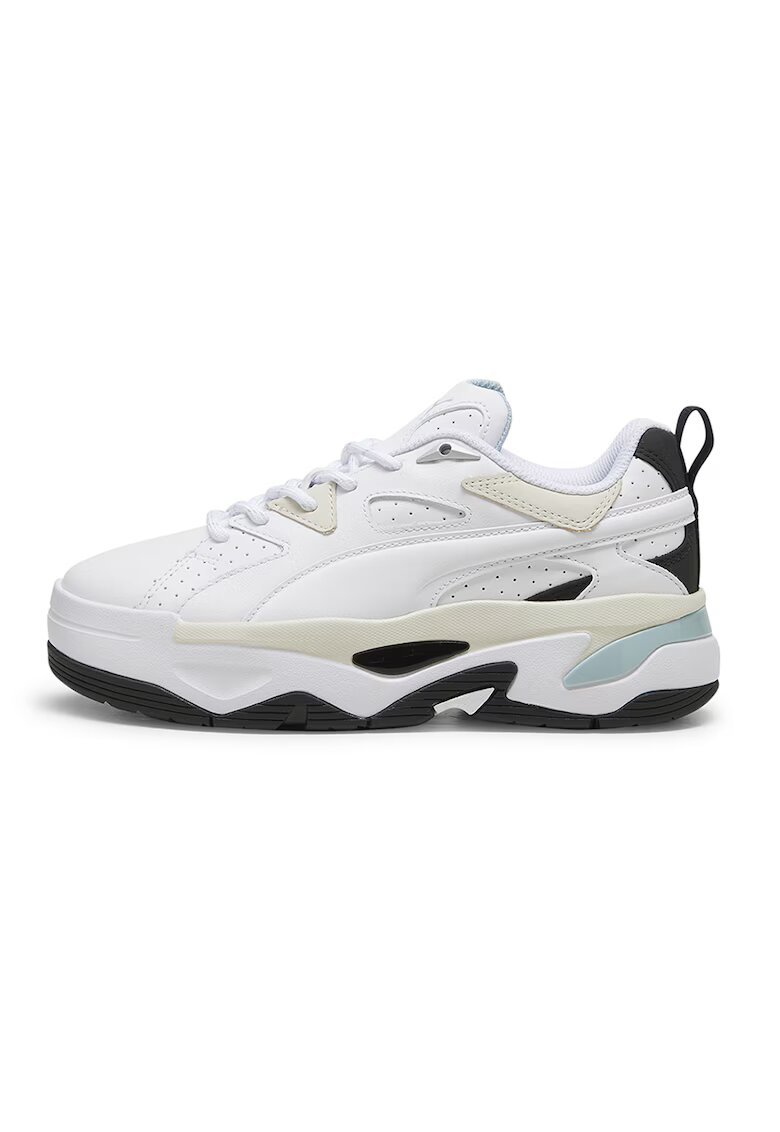 Puma Pantofi sport de piele si piele ecologica cu perforatii Blstr - Alb/Crem