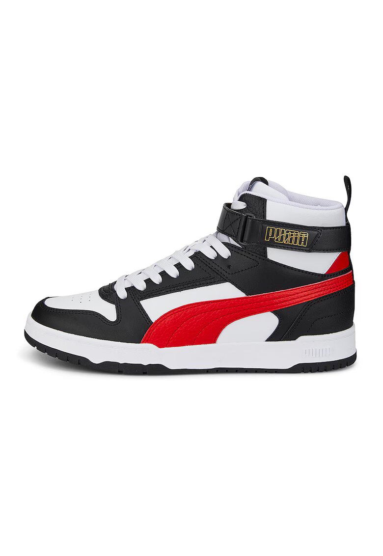 Puma Pantofi sport high-top unisex cu insertii din piele RBD Game - Rosu/Alb/Negru