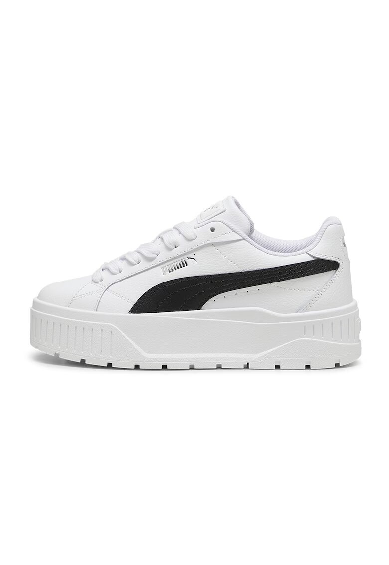 Puma Pantofi sport Karmen II flatform de piele - Alb/Negru