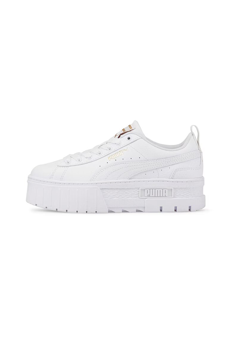 Puma Pantofi sport Mayze de piele cu insertii sintetice - Alb optic