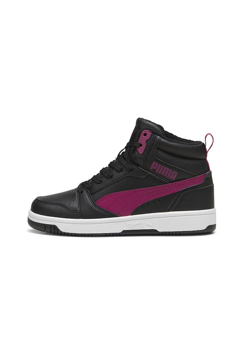 Puma Pantofi sport mid-high de piele ecologica Rebound - Negru/Fucsia