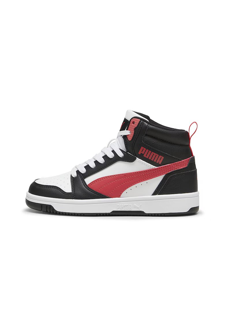 Puma Pantofi sport Rebound V6 mid-cut din piele ecologica - Rosu/Alb/Negru stins
