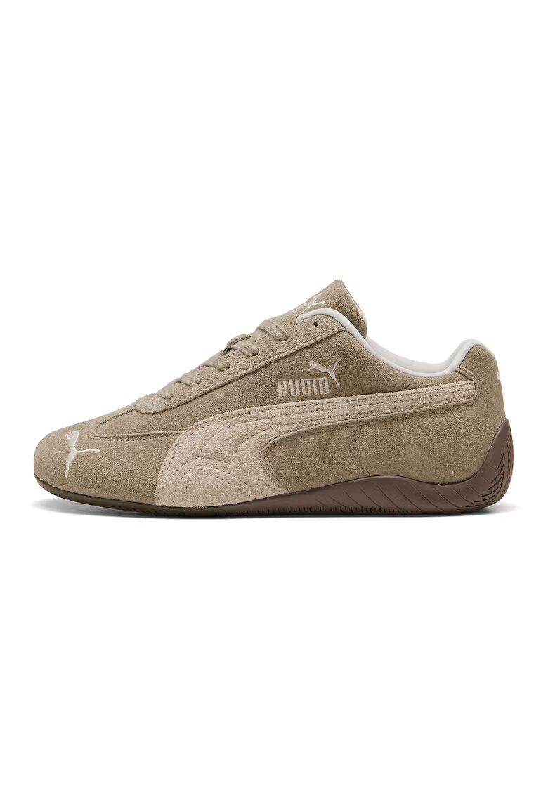 Puma Pantofi sport Speedcat Elevated din piele intoarsa - Alb fildes/Maro nisip