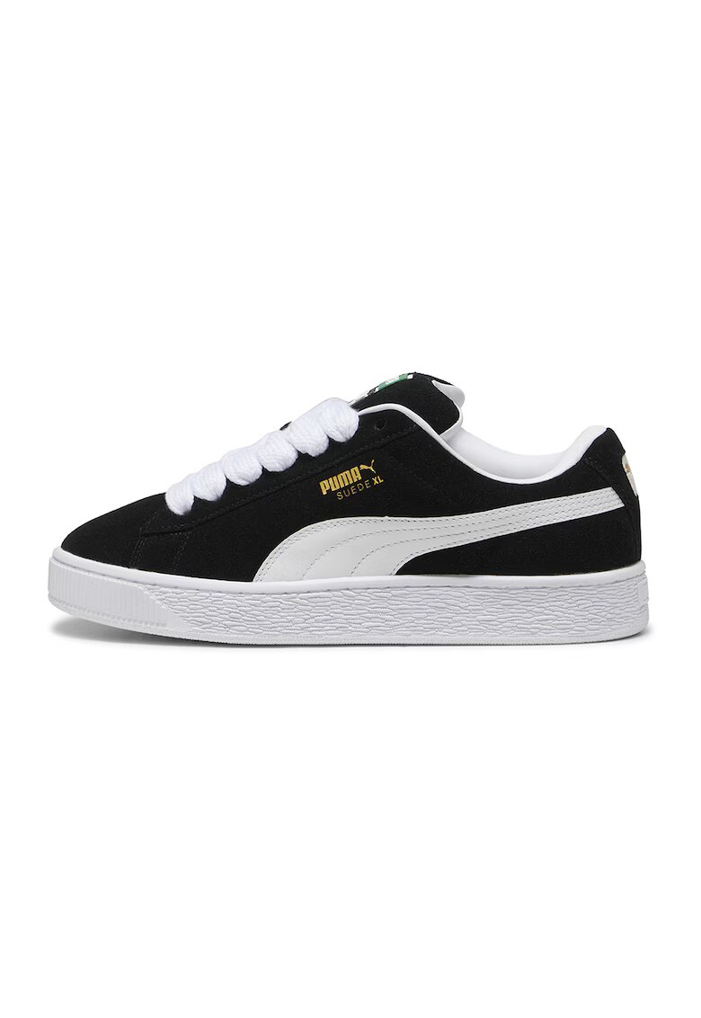 Puma Pantofi sport Suede XL din piele intoarsa cu sireturi de rezerva - Alb/Negru
