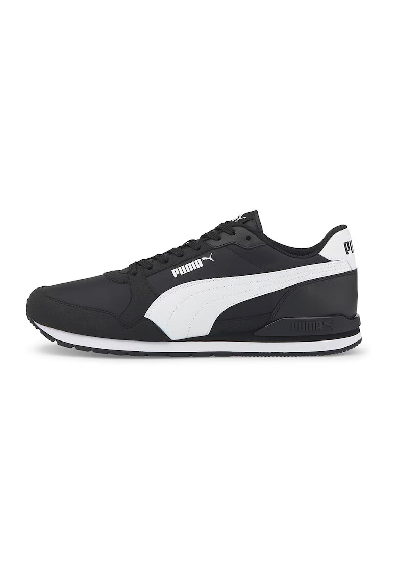 Puma Pantofi sport unisex de piele ecologica si material textil ST Runner v3 - Alb/Negru
