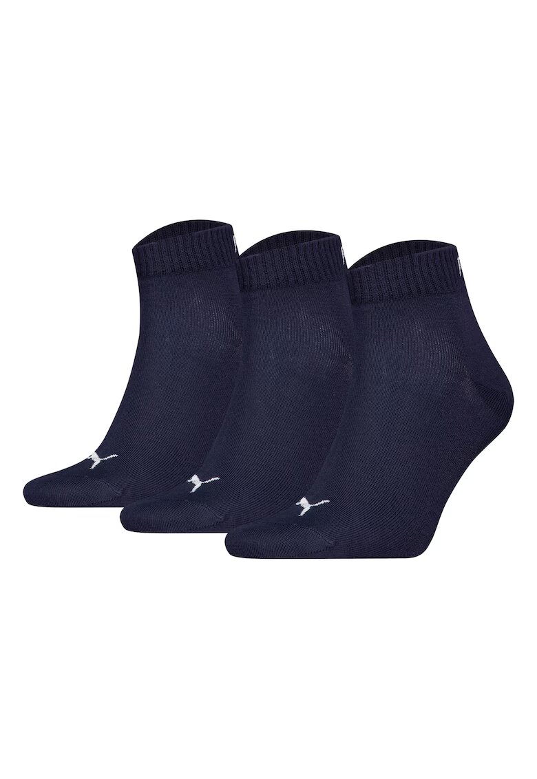 Puma Set de sosete scurte unisex - 3 perechi - Alb/Bleumarin