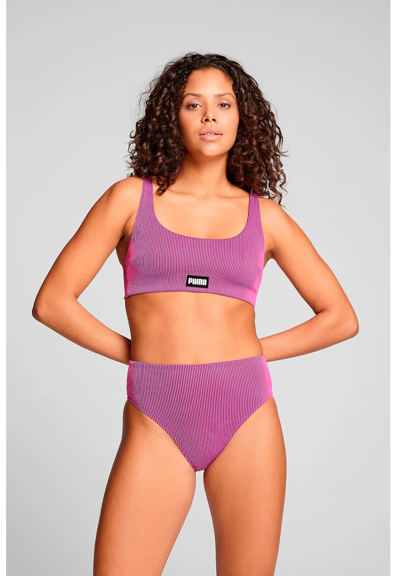 Puma Slip cu talie inalta si dungi - Roz fandango