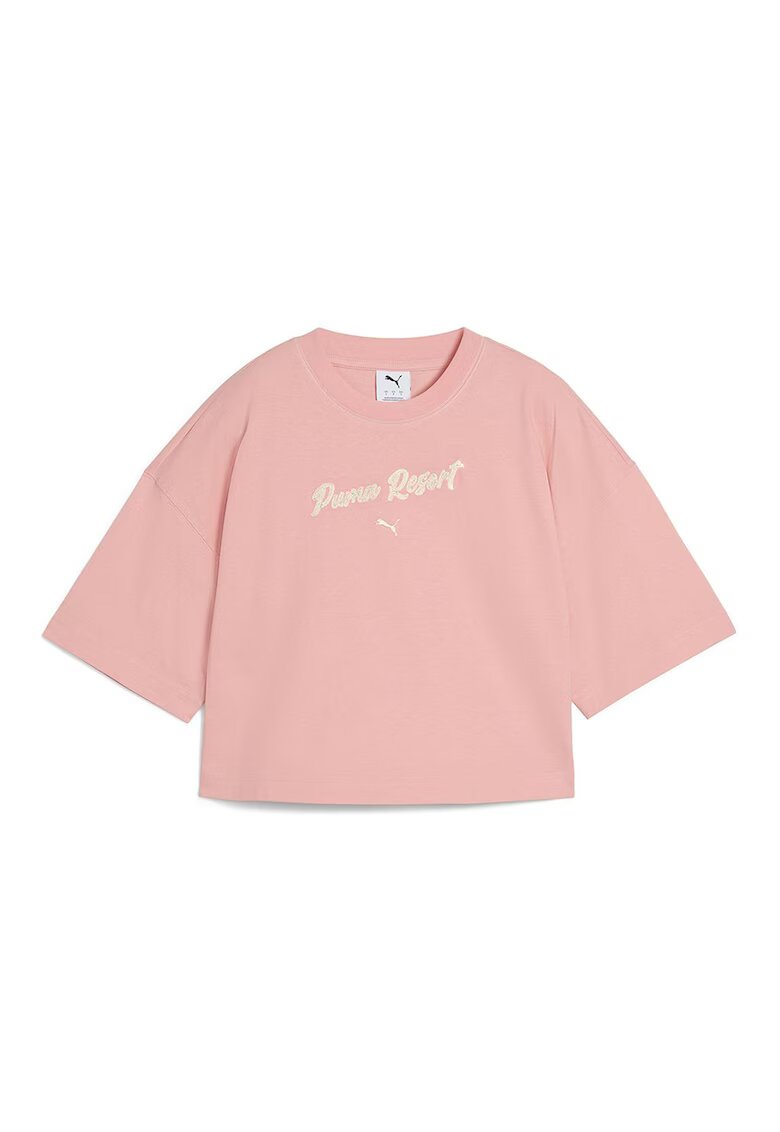 Puma Tricou crop de bumbac - Roz somon