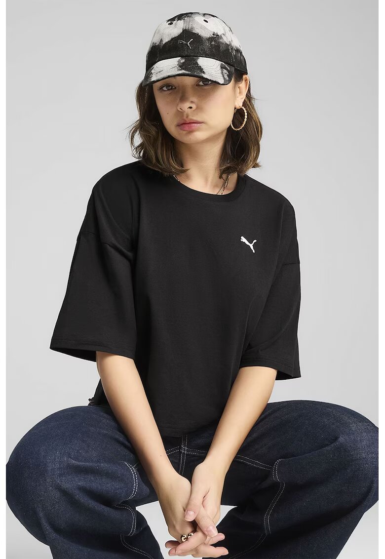 Puma Tricou crop lejer - Negru