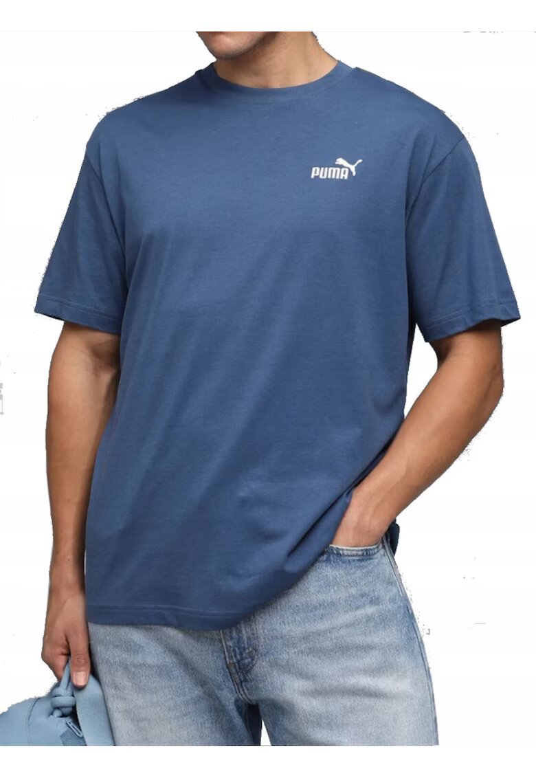 Puma Tricou cu decolteu la baza gatului si logo in piept