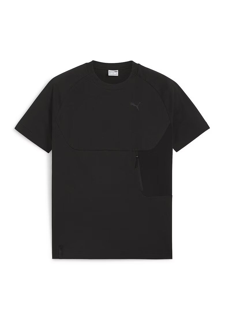 Puma Tricou cu decolteu la baza gatului si maneci raglan Tech - Negru