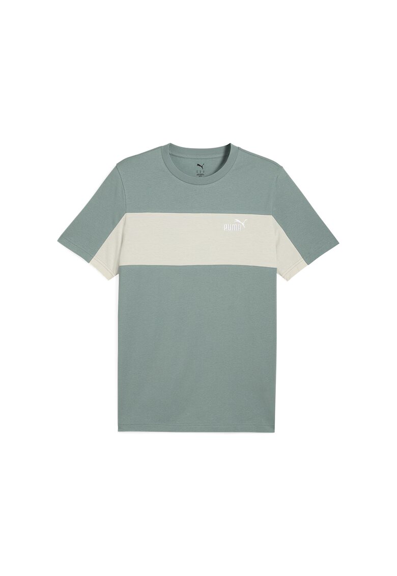 Puma Tricou cu detaliu logo - Alb fildes/Verde persan