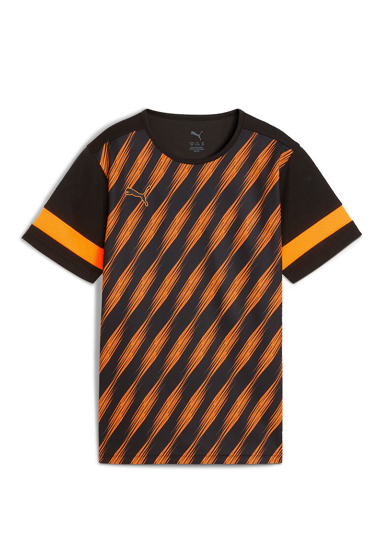 Puma Tricou cu model - pentru fotbal - Negru/Portocaliu mandarina