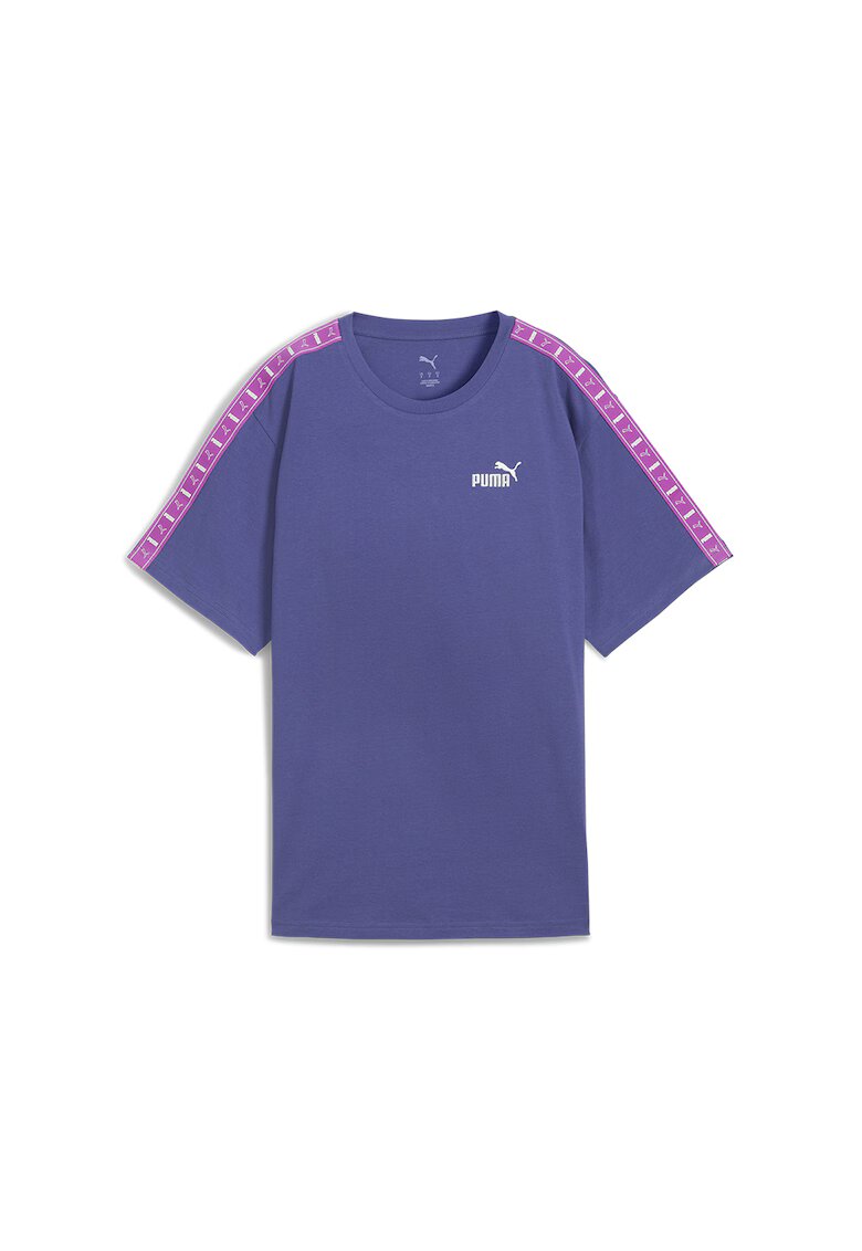 Puma Tricou din amestec de bumbac cu benzi logo - Albastru lavanda