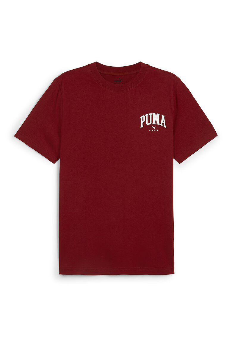 Puma Tricou din bumbac cu logo pe piept Squad - Alb/Rosu inchis