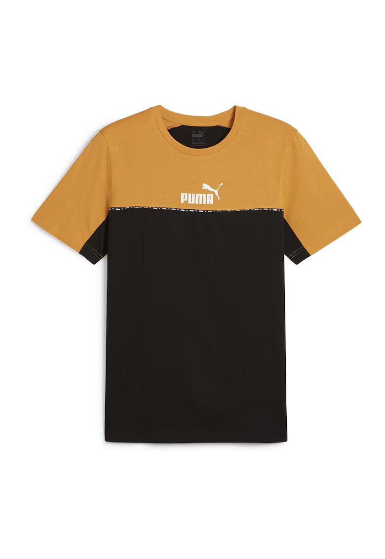 Puma Tricou din bumbac Essential Block Tape - Negru/Portocaliu