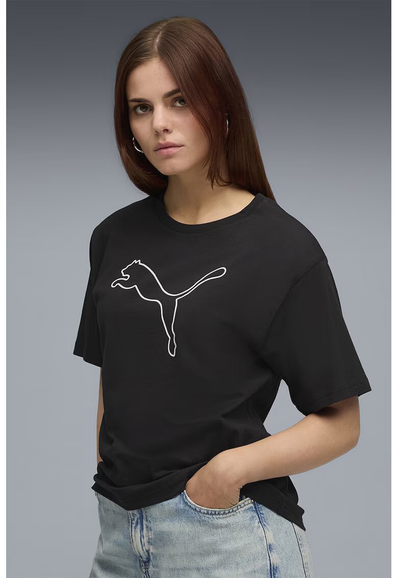 Puma Tricou lejer cu imprimeu grafic frontal - Negru