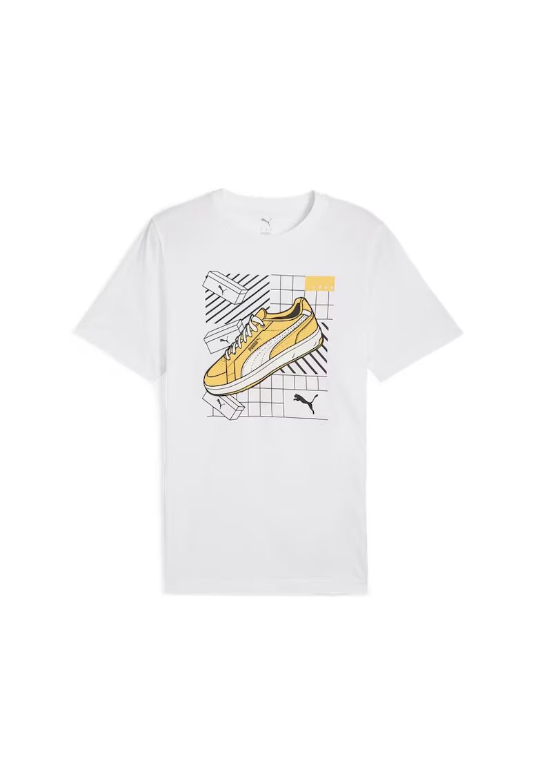 Puma Tricou regular fit de bumbac cu model grafic - Alb