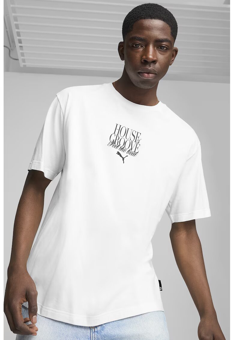 Puma Tricou relaxed fit Graphics House Of Groove - Alb/Gri inchis