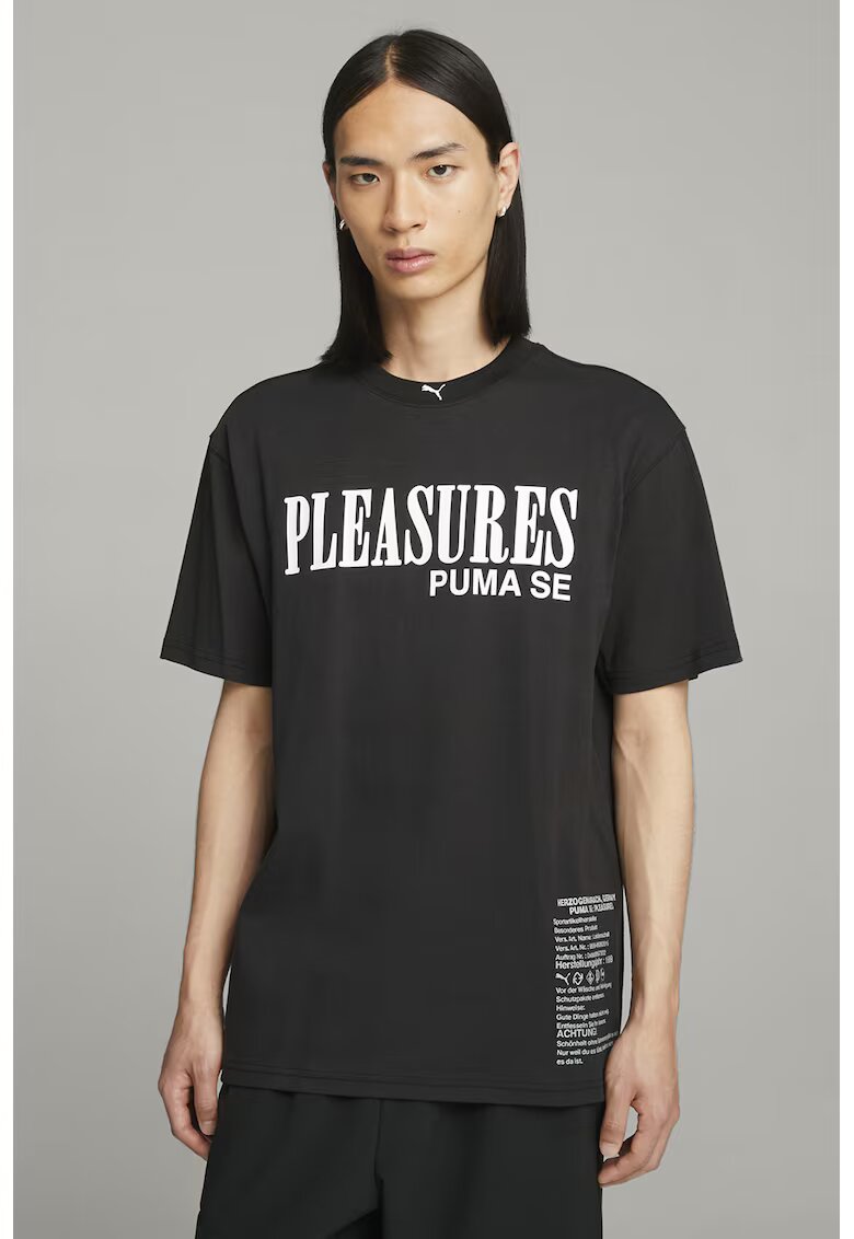 Puma Tricou relaxed fit Pleasures Typo - Alb/Negru
