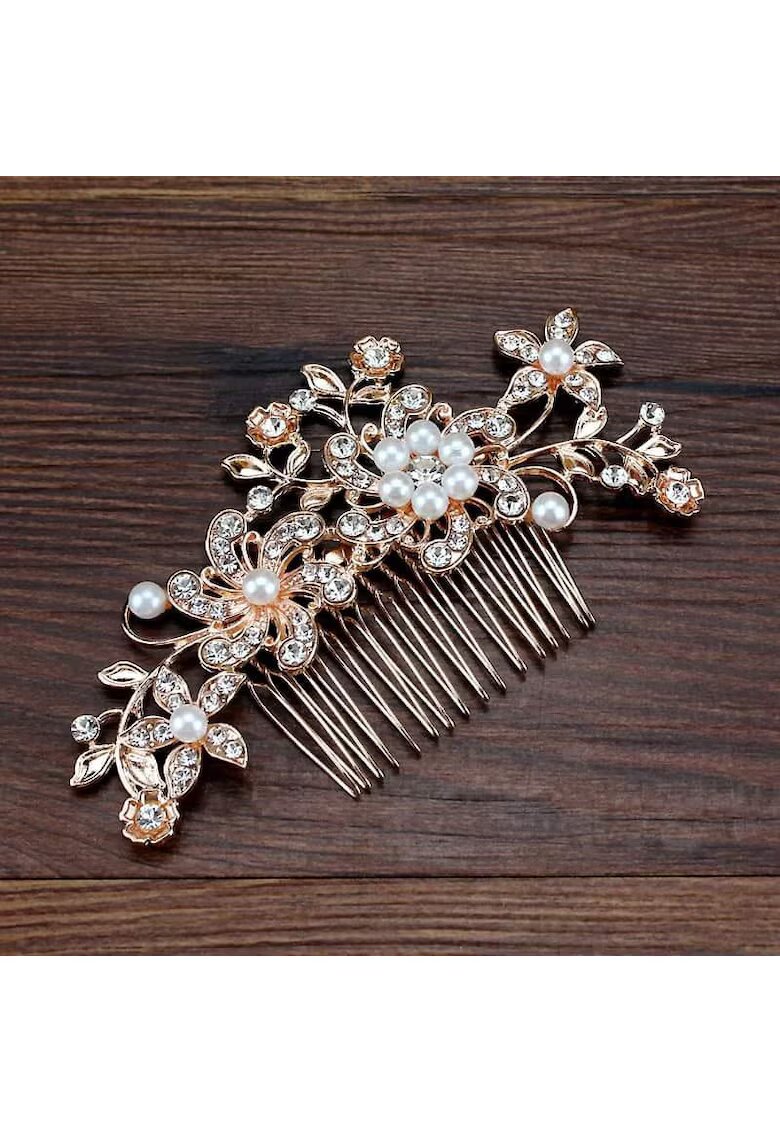 Pursehuit Accesoriu par - rose gold - cu flori si pietre - Eisa C3