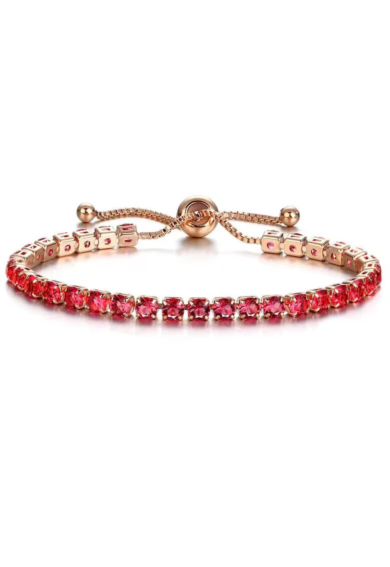 Pursehuit Bratara tennis - rose gold - cu pietre rosii - Myrtell C1