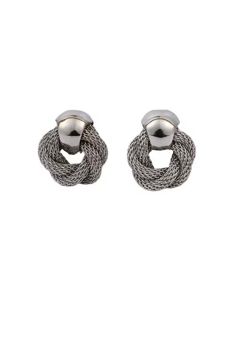 Pursehuit Cercei argintii - forma de nod - cu clips - Sandina C4 -
