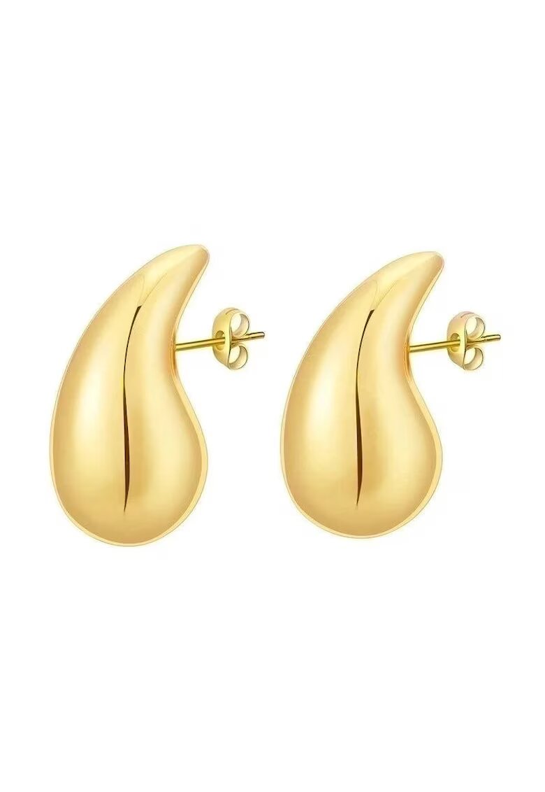 Pursehuit Cercei aurii din otel inoxidabil placat cu aur 18K PVD - forma de picatura de apa - Gretchen C1