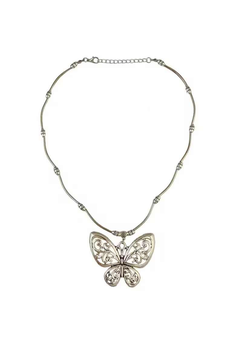 Pursehuit Colier argintiu - cu pandantiv in forma de fluture - Laura C27 -