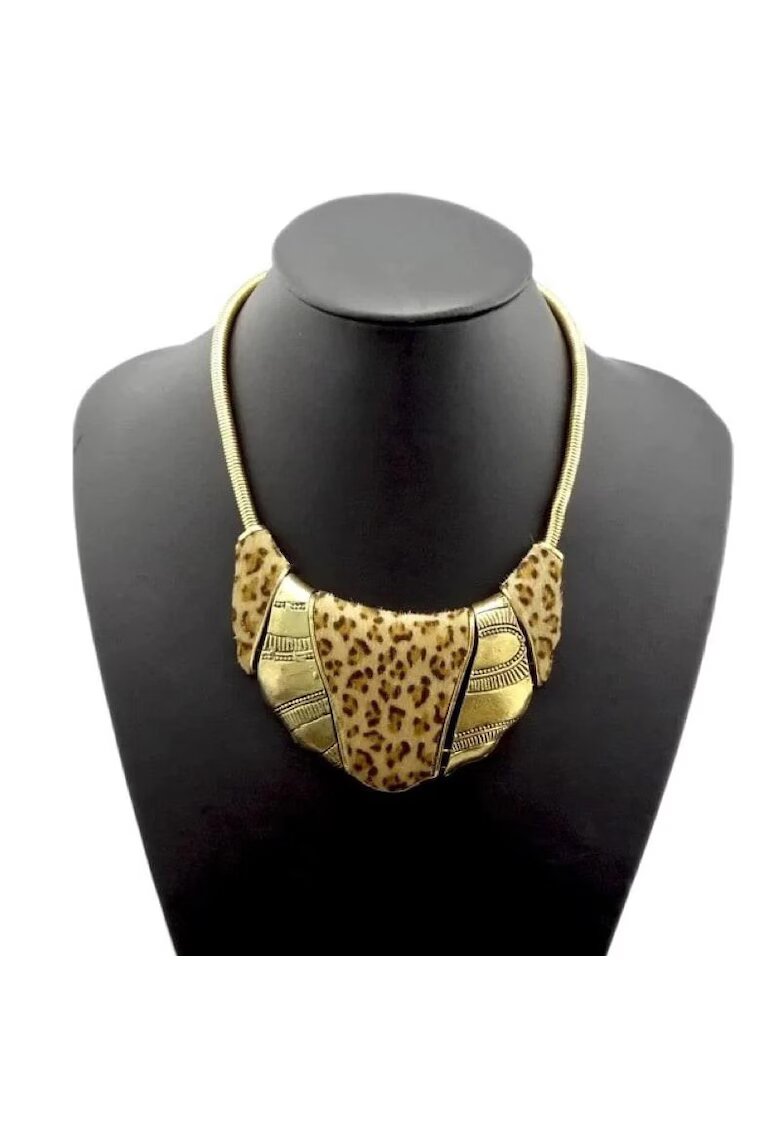 Pursehuit Colier auriu - cu animal print - Laia C27 -