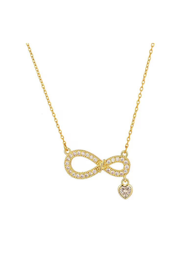 Pursehuit Colier auriu din otel inoxidabil placat cu aur 18K PVD - cu simbolul infinitului si zirconiu - Hedy C3