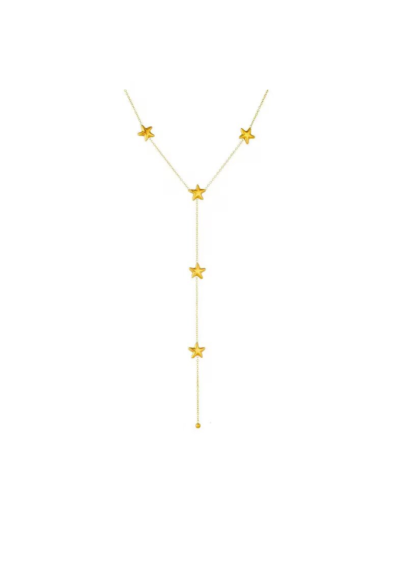 Pursehuit Colier auriu din otel inoxidabil placat cu aur 18K PVD - cu stelute - Eliana C2