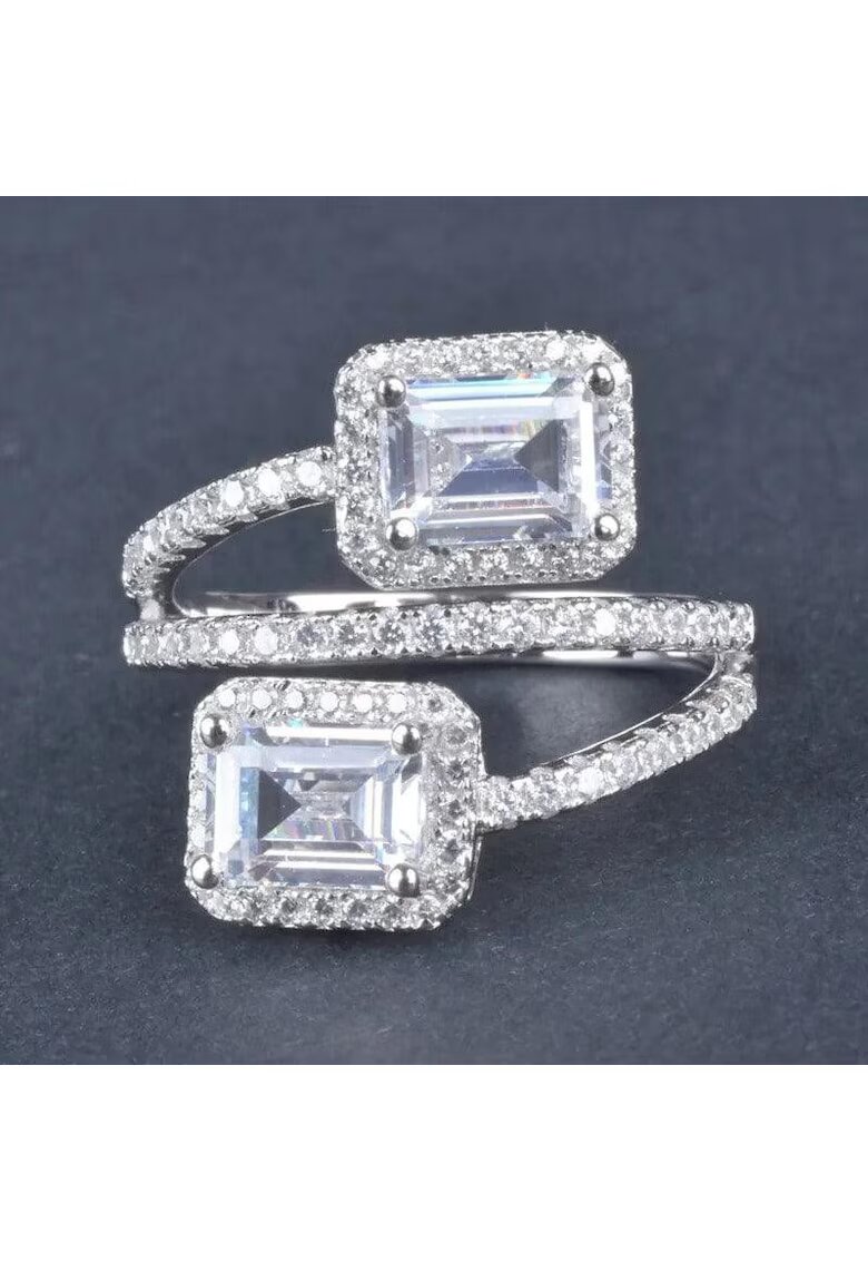 Pursehuit Inel argintiu - in straturi multiple - cu zirconiu - Ricka C20 - 6 (circumferinta: 51.9 mm)